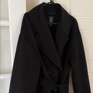 GAP Women's Wool Black Trench Coat